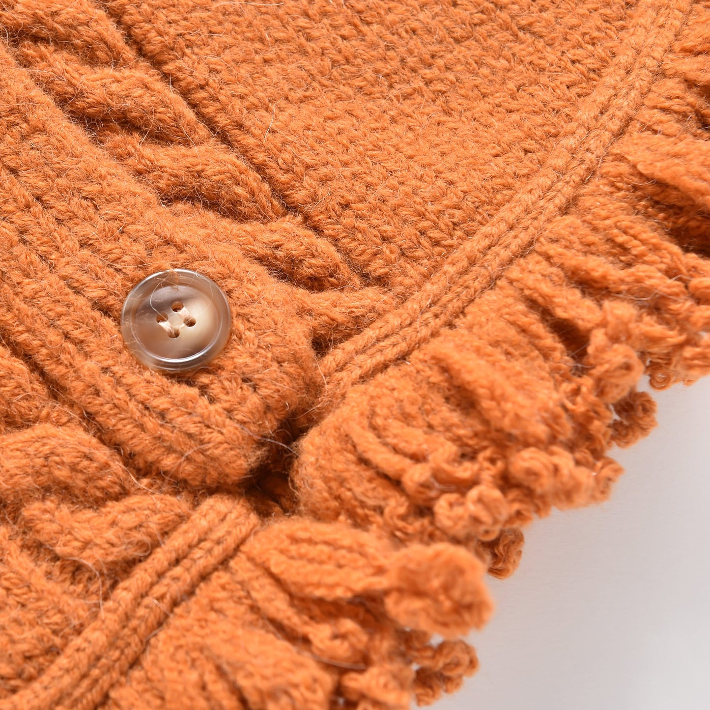 女童焦糖色羊毛针织斗篷