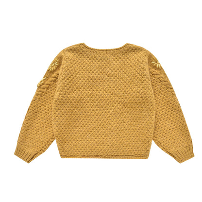 女童黄色针织毛衣