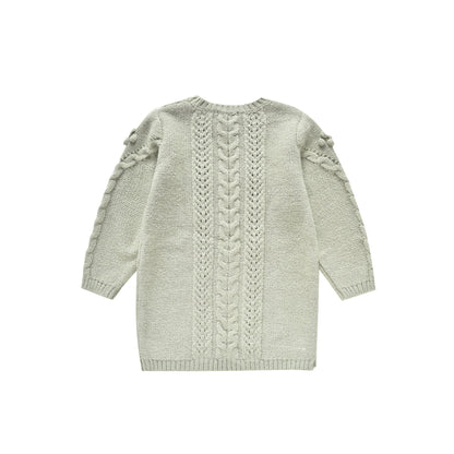 女童浅绿色针织连衣裙