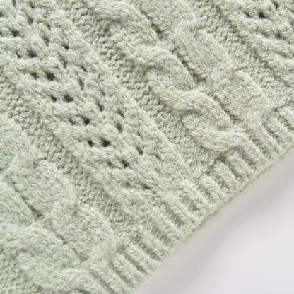 女童浅绿色针织连衣裙