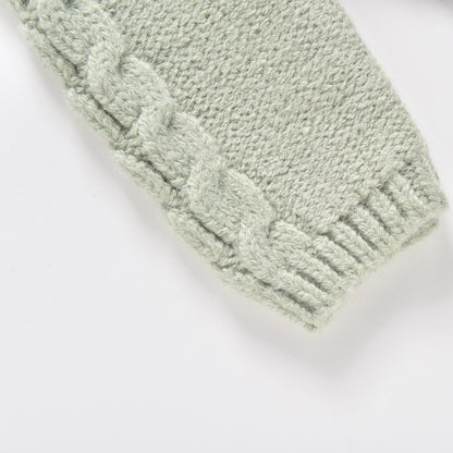 女童浅绿色针织连衣裙