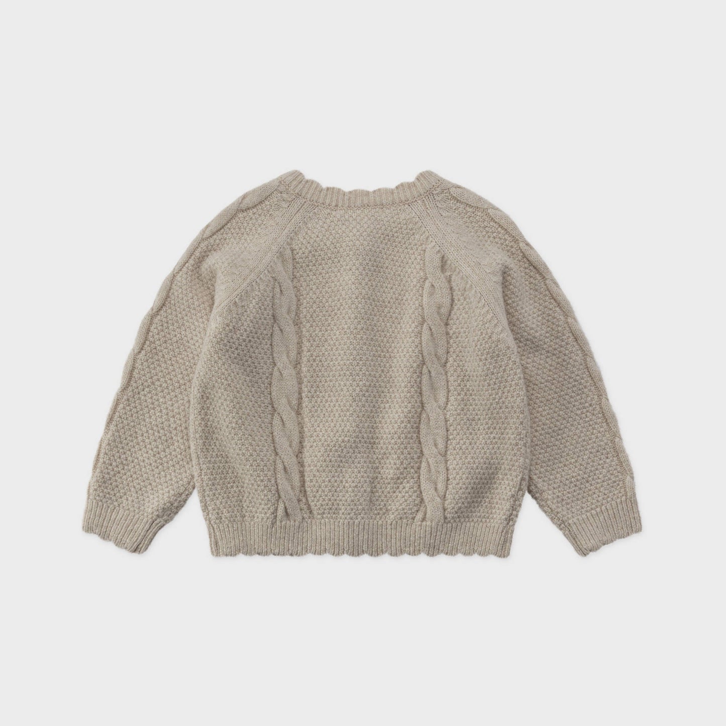 女童米色羊毛开衫