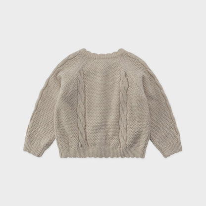 女童米色羊毛开衫