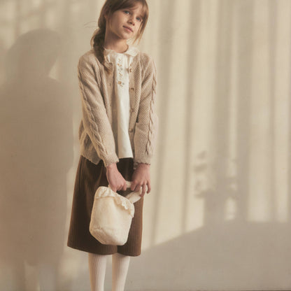 女童米色羊毛开衫