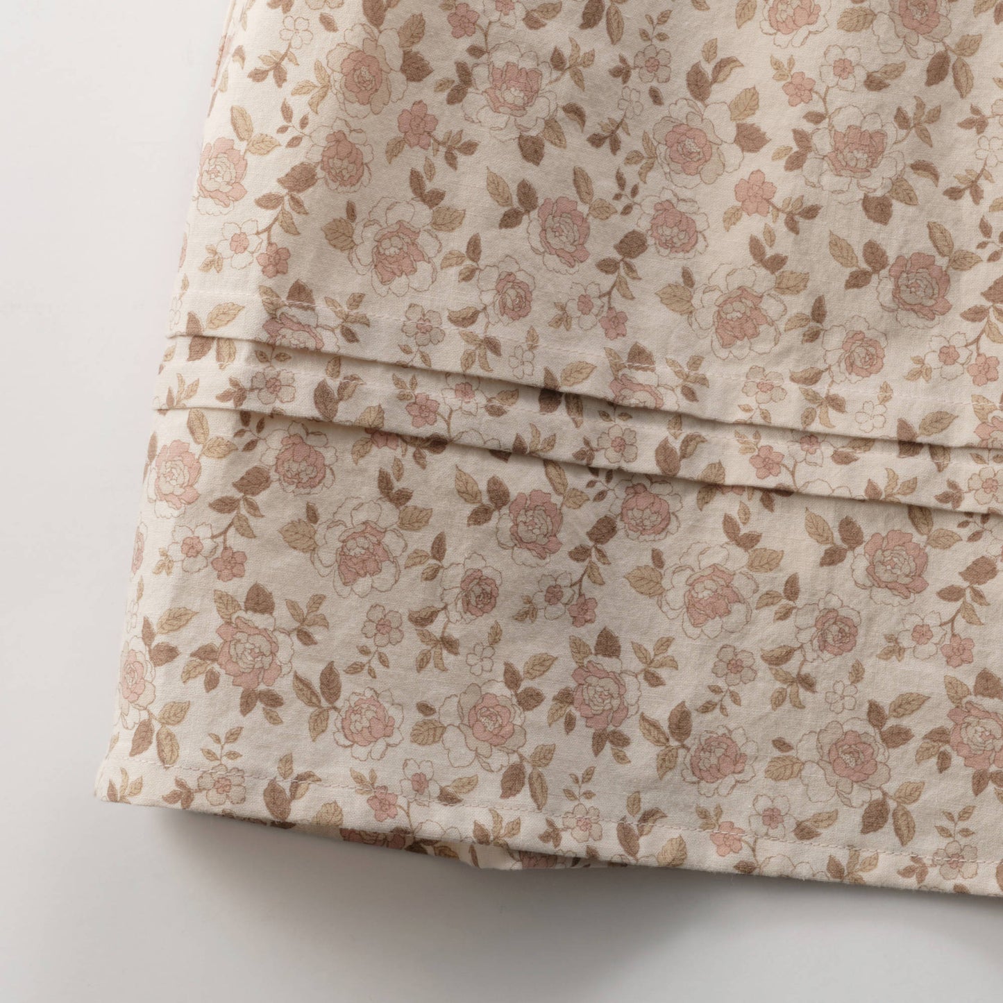 女童粉色碎花棉连衣裙