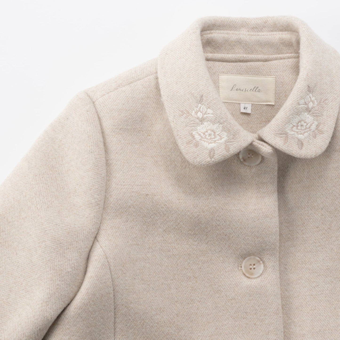 女童米色羊毛外套