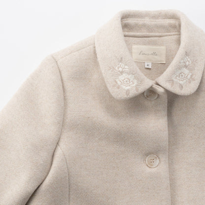 女童米色羊毛外套