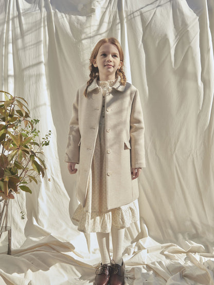 女童米色羊毛外套