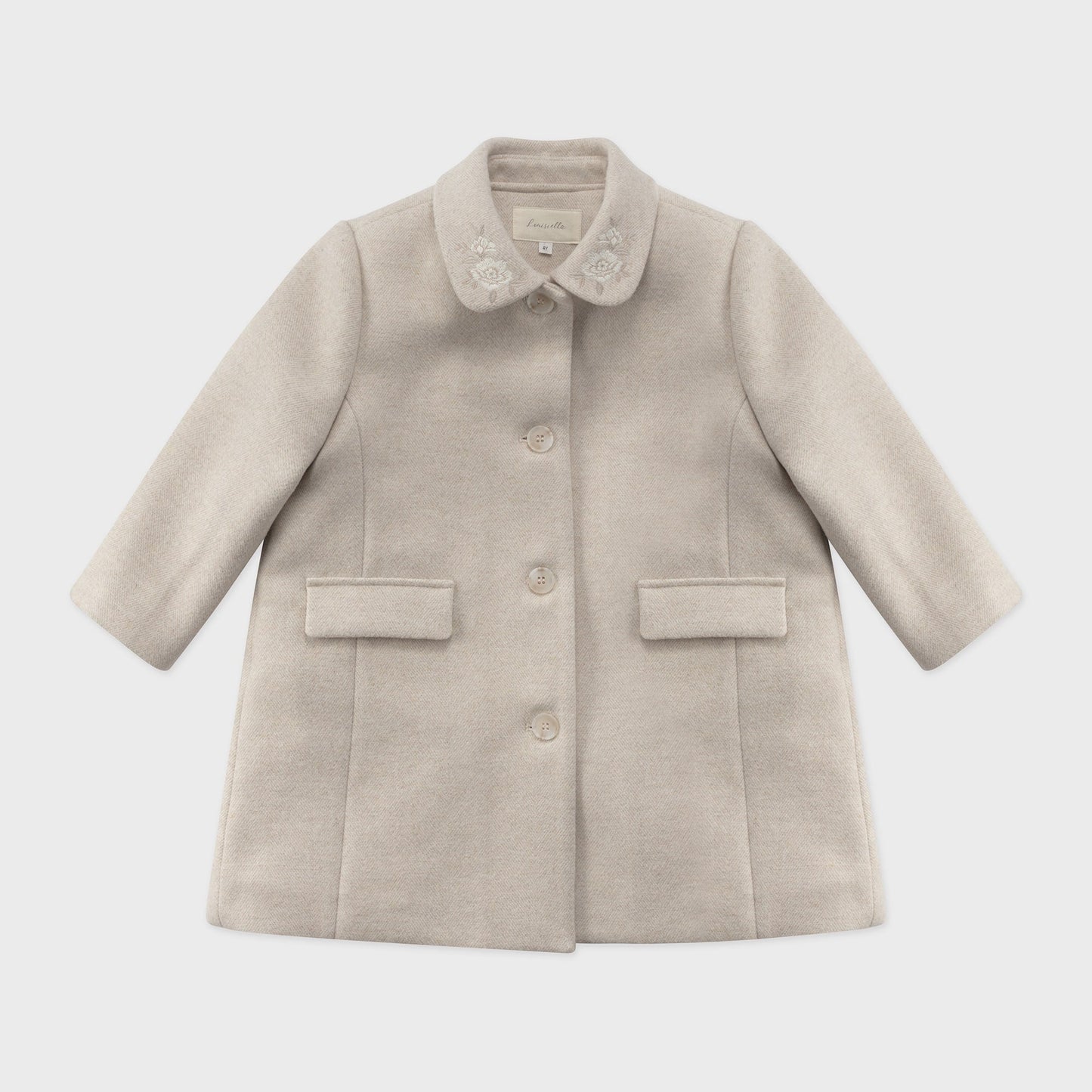 女童米色羊毛外套