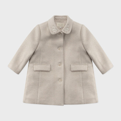 女童米色羊毛外套