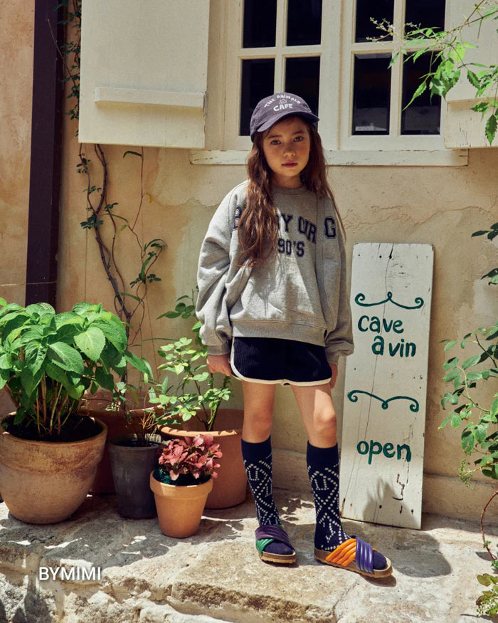 女童灰色Logo棉背心