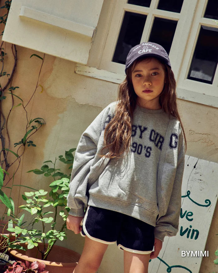 女童灰色Logo棉背心