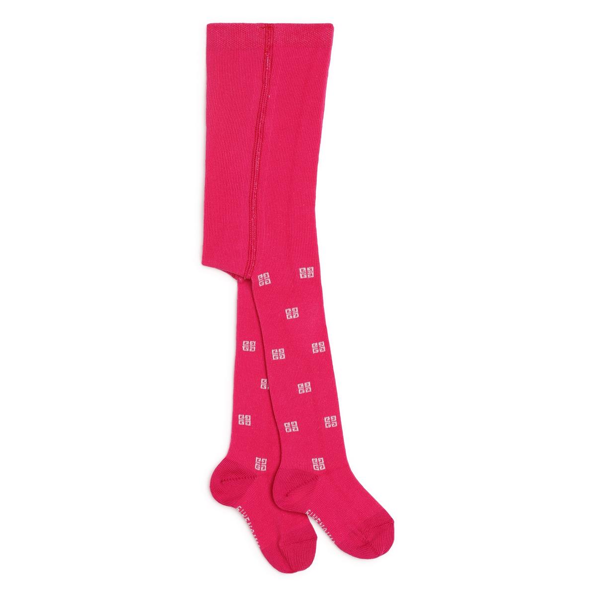 女婴紫红色Logo棉连裤袜