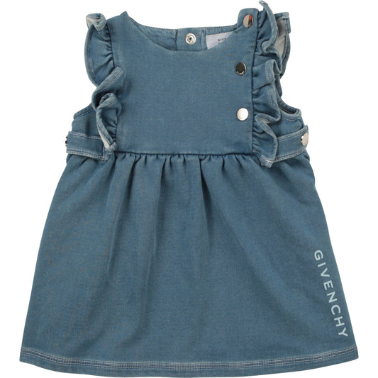 女婴蓝色棉连衣裙