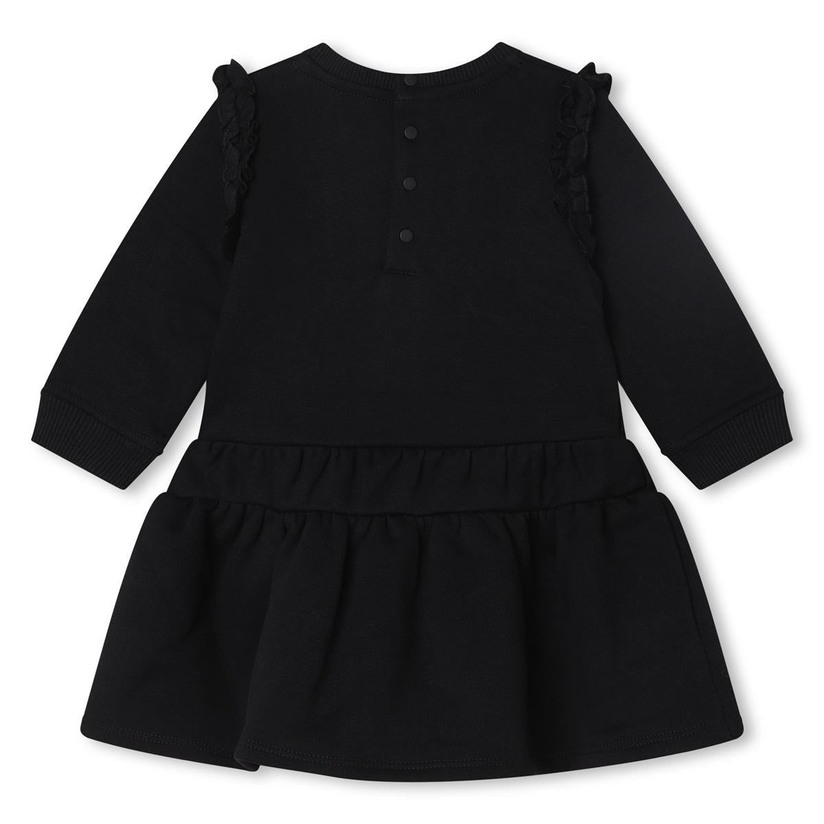 女婴黑色Logo连衣裙