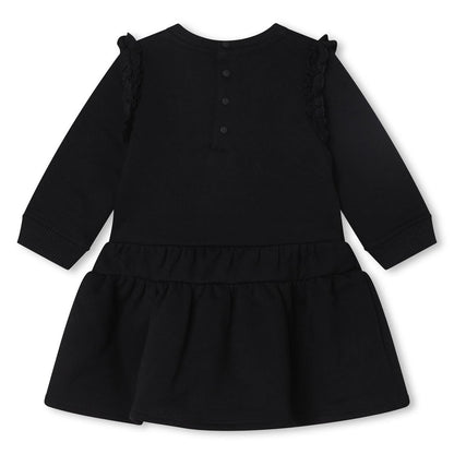 女婴黑色Logo连衣裙