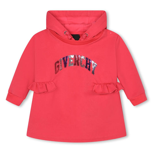 女婴粉色Logo连衣裙