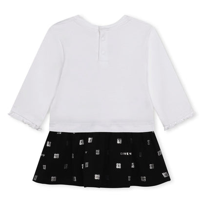 女婴白色Logo连衣裙