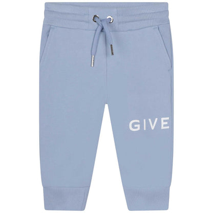 婴儿浅蓝色Logo长裤