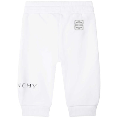 婴儿白色Logo长裤