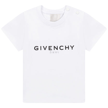 男婴白色Logo棉T恤