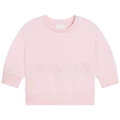 女婴粉色Logo卫衣