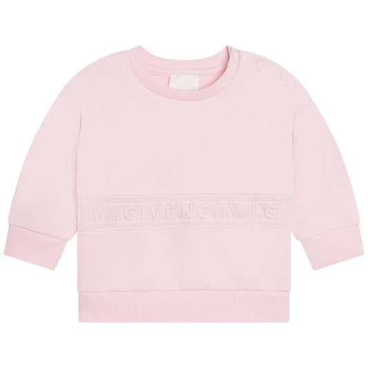 女婴粉色Logo卫衣
