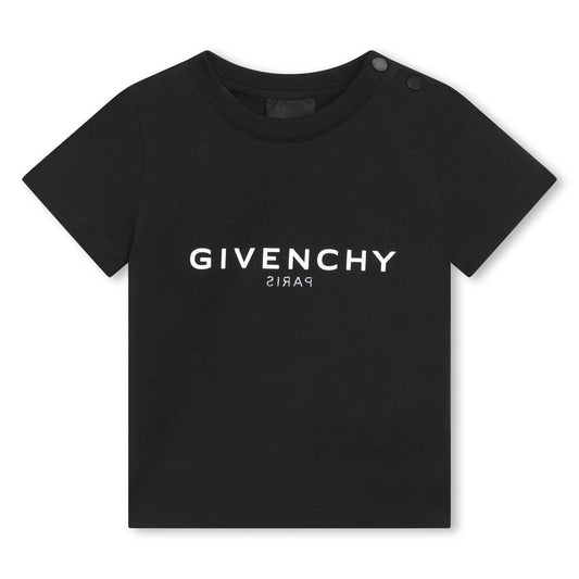 男婴黑色Logo棉T恤