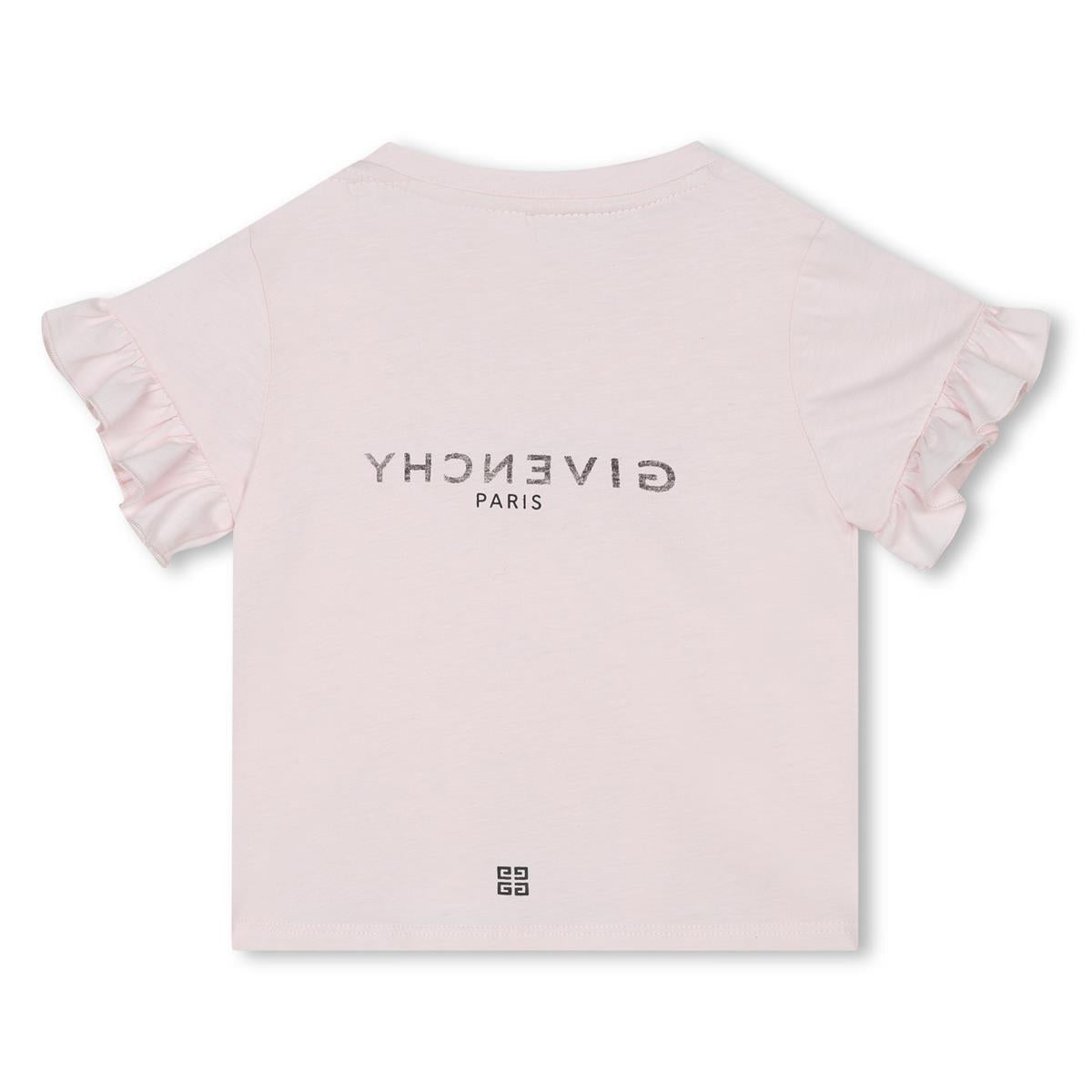 女婴粉色Logo棉T恤