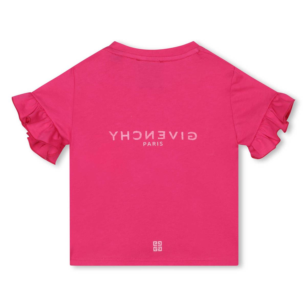 女婴紫红色Logo棉T恤