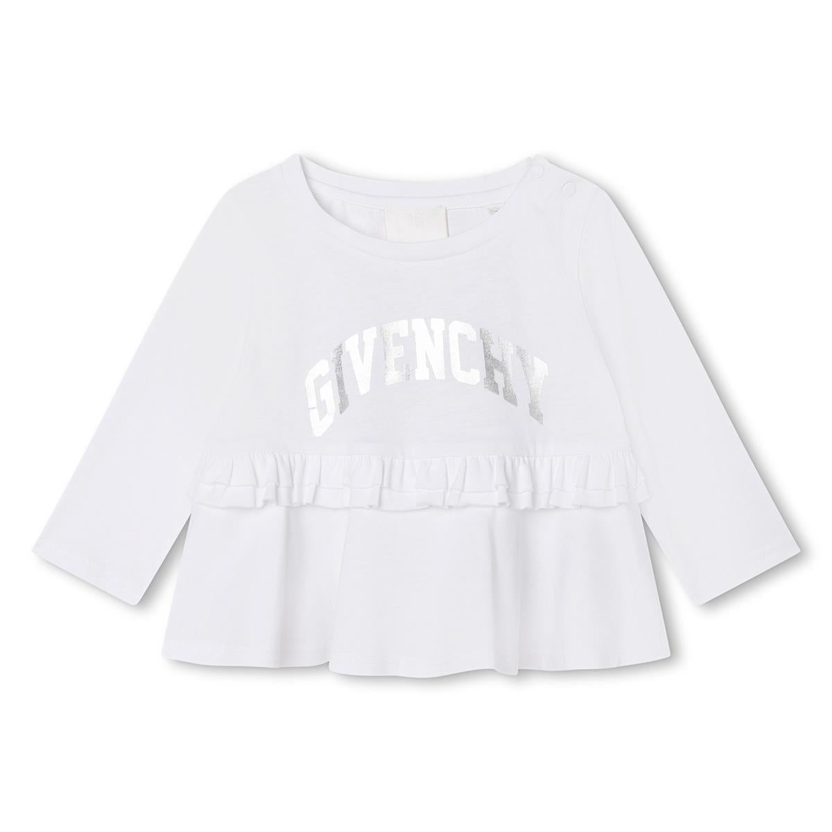 女婴白色Logo棉T恤