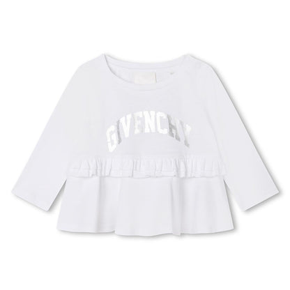 女婴白色Logo棉T恤