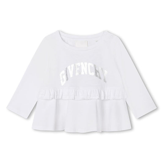 女婴白色Logo棉T恤