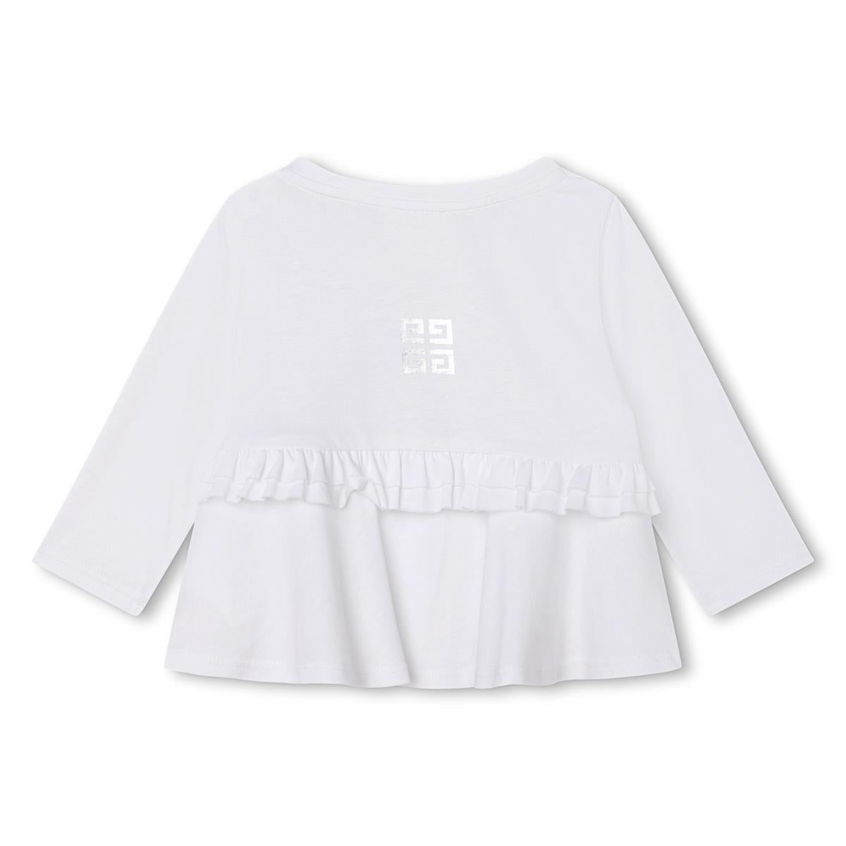 女婴白色Logo棉T恤