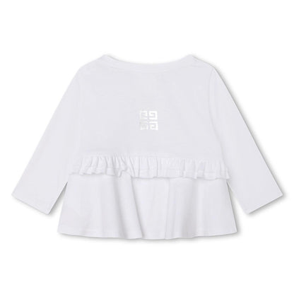 女婴白色Logo棉T恤