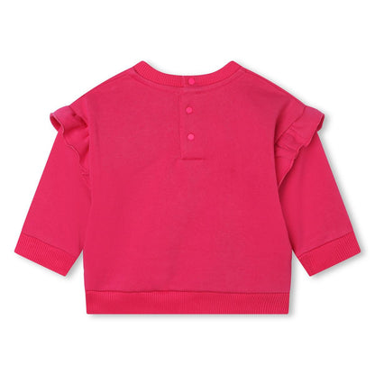 女婴粉色Logo卫衣