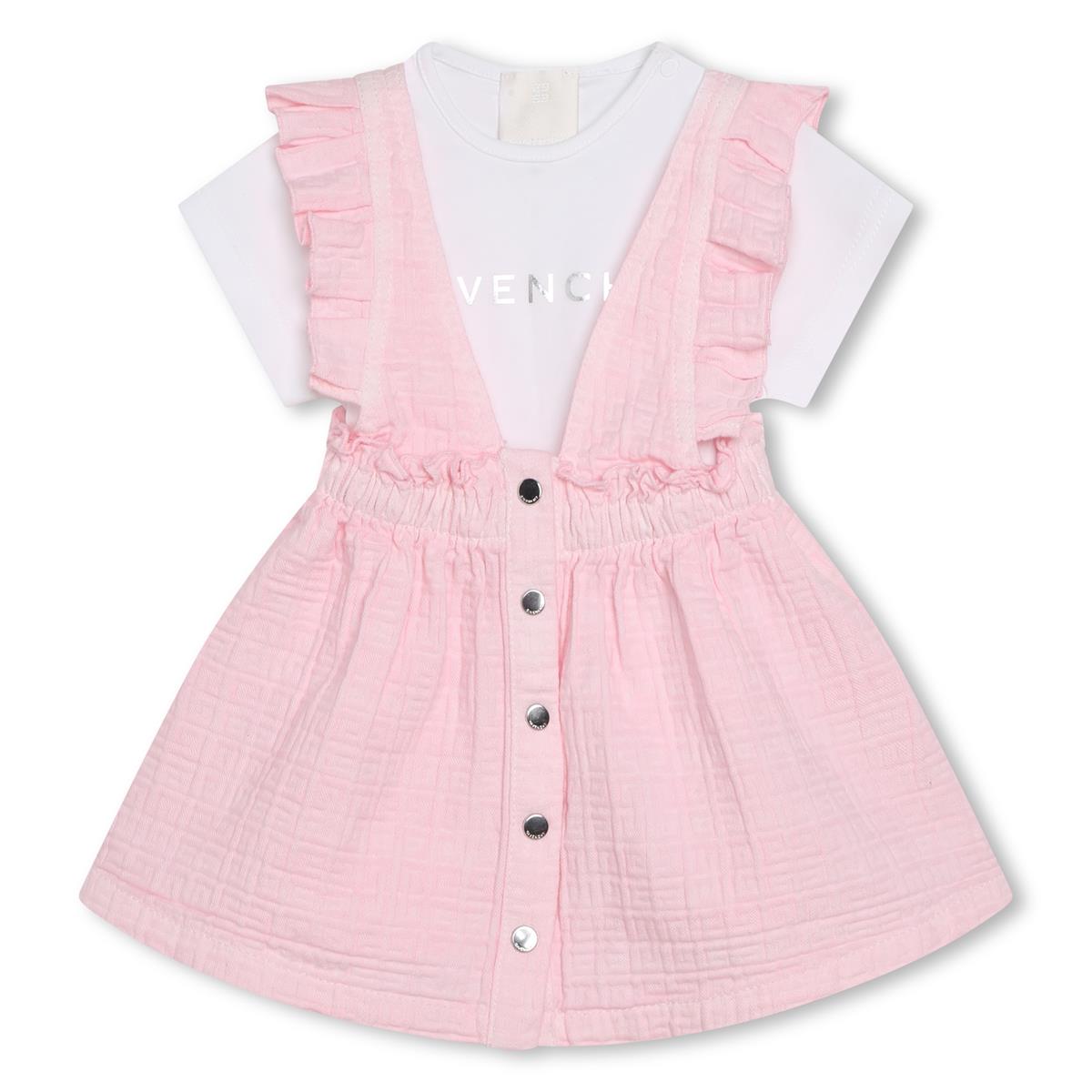 女婴粉色连衣裙套装