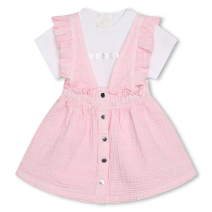 女婴粉色连衣裙套装