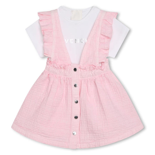 女婴粉色连衣裙套装