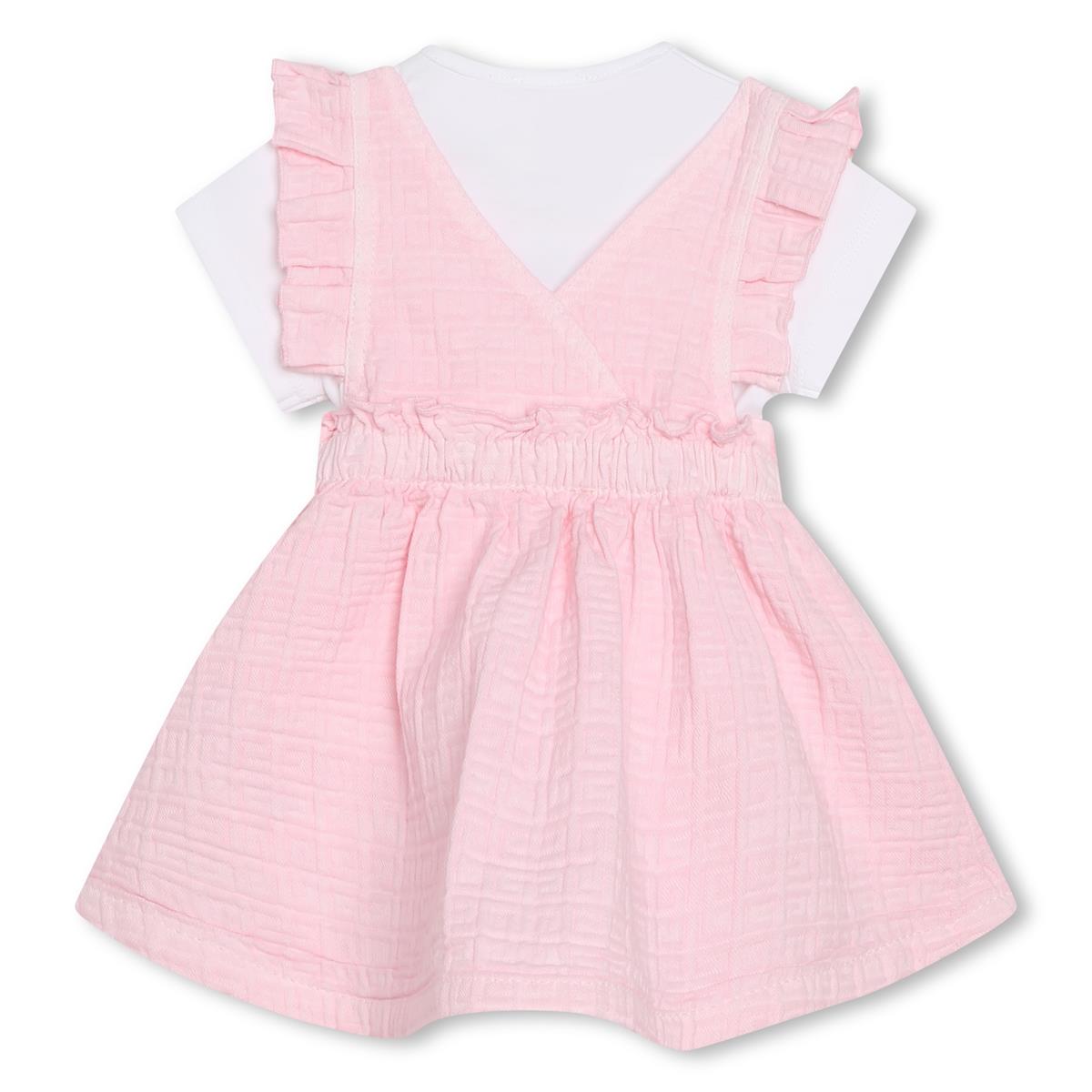 女婴粉色连衣裙套装