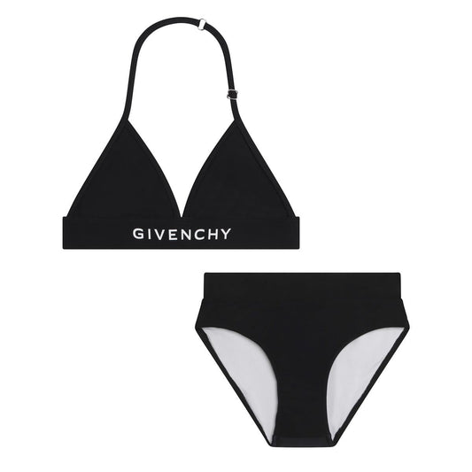 女童黑色泳衣套装