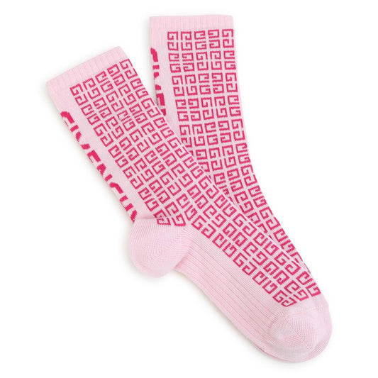 女童粉色Logo棉袜