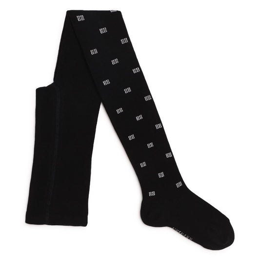 女童黑色Logo棉连裤袜