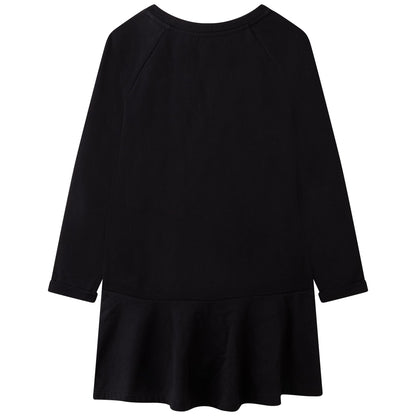 女童黑色Logo棉连衣裙