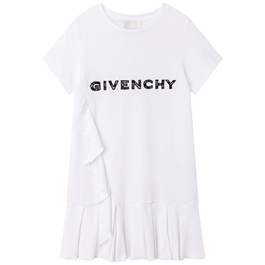 女童白色棉连衣裙