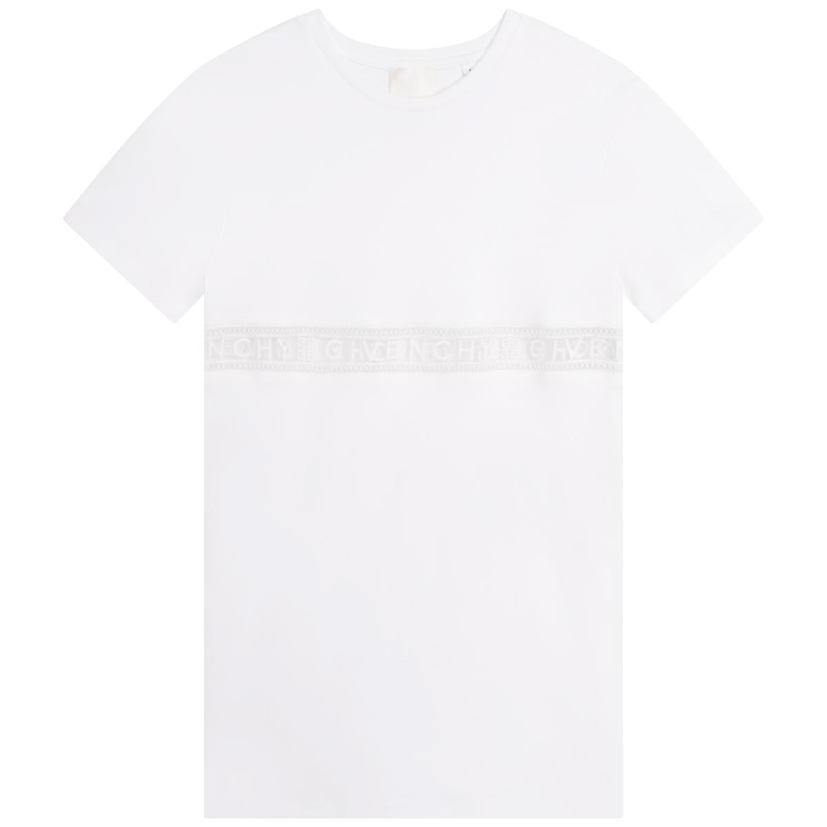 女童白色Logo连衣裙