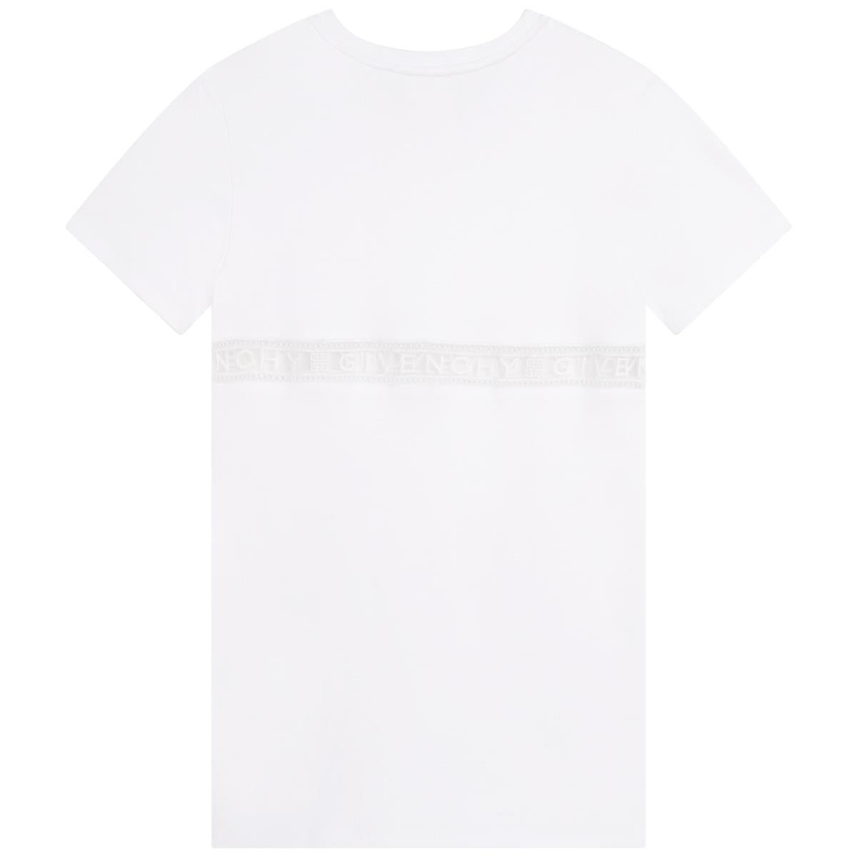 女童白色Logo连衣裙