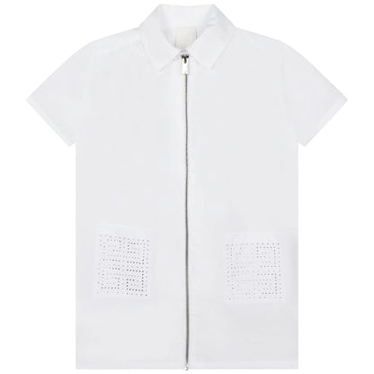 女童白色拉链连衣裙