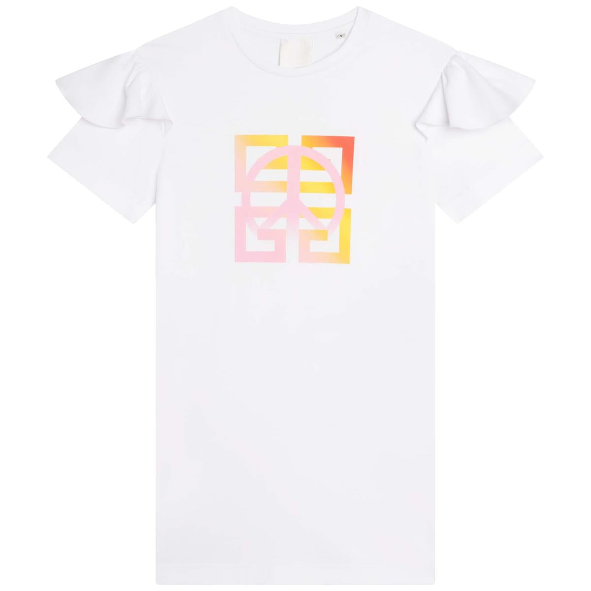 女童白色Logo连衣裙