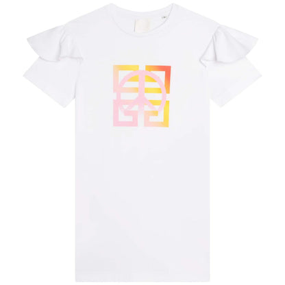 女童白色Logo连衣裙